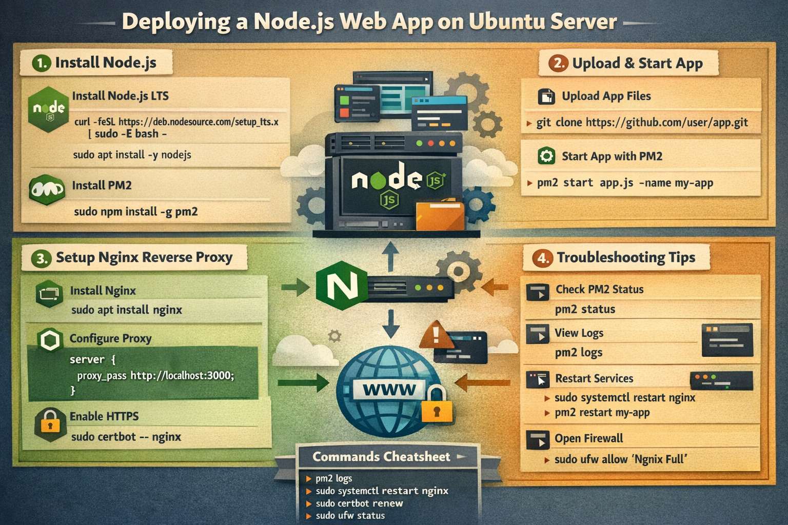 Hosting a Custom Node.js Web App on Ubuntu Server (Complete Guide)